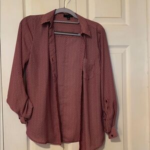 The Limited Red Patterned Button Down Shirt